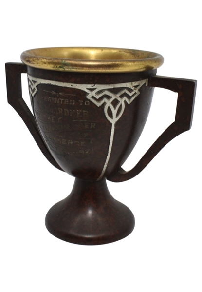 1921 Larry Gardner Sterling Trophy Presented By Elyria Chamber Of Commerce (Larry Gardner Family Collection)