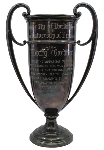 1912 Larry Gardner World Series Trophy Presented By The City Of Burlington (Larry Gardner Family Collection)