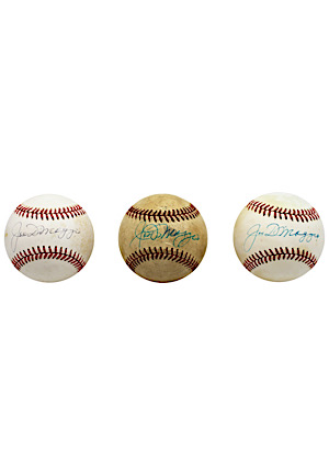 Joe DiMaggio Single-Signed OAL Baseballs (3)