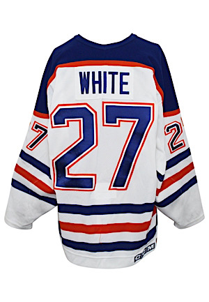 1994-95 Peter White Edmonton Oilers Game-Used Home Jersey (MeiGray)