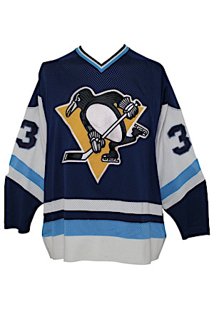 1977-78 Tom Price Pittsburgh Penguins Game-Used Road Jersey (Repairs)