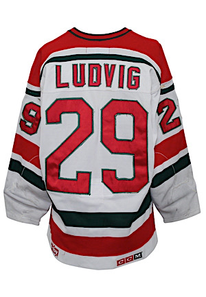 1980s Jan Ludvig New Jersey Devils Game-Used Home Jersey (Repairs)