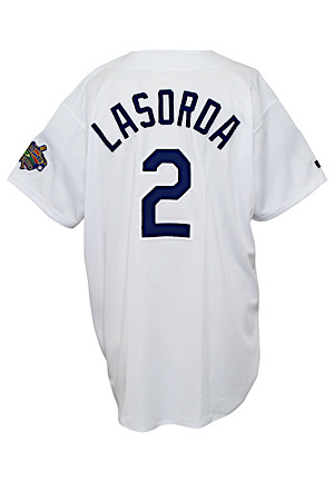 1996 Tommy Lasorda Los Angeles Dodgers Manager-Worn & Autographed Home Jersey (Final Season As Manager)