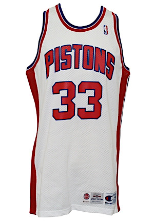 1994-95 Grant Hill Rookie Detroit Pistons Pro-Cut Home Jersey
