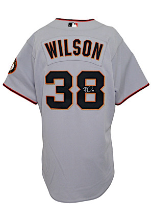 2009 Brian "The Beard" Wilson San Francisco Giants Game-Used & Autographed Road Jersey