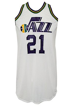 1980s Utah Jazz Player-Worn Practice Jersey & Shorts #21 (2)