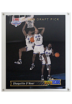 1992 Upper Deck Shaquille ONeal Rookie Oversized Card #1B & Original UDA Box (2)