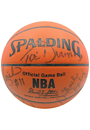 1987-88 Detroit Pistons Team-Signed Spalding Basketball