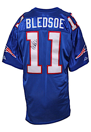 1994 Drew Bledsoe New England Patriots Game-Used & Dual-Autographed Jersey