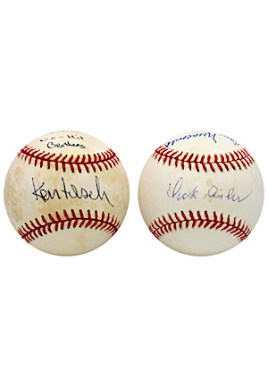 "No Hit Brothers" & "1950 NL Pennant Winning HR" Dual-Signed Baseballs (2)