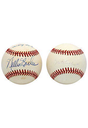"Only Players To Hit 5 HRs In Doubleheader" & "Pitchers With Only Career HR In World Series" Dual-Signed Baseballs (2)