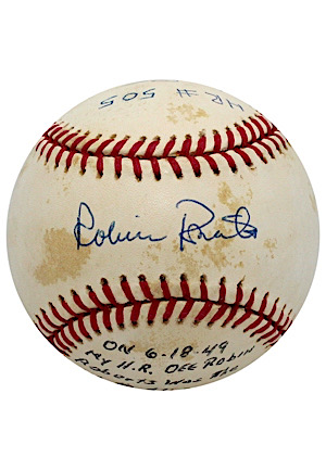 Robin Roberts, Wally Westlake & Willie Stargell Multi-Signed & Inscribed Baseball (Roberts First Pitcher To Allow 500 HR)