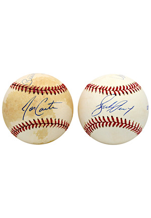 Joe Carter & Bill Mazeroski "Only Players W/ Walk Off HRs To Win World Series", Bucky Dent & Mike Torrez "3-Run Homer in Sudden Death Yankee Win 1978" Dual-Signed Baseballs (2)