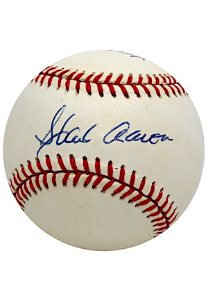 Willie Mays & Hank Aaron Dual-Signed Baseball