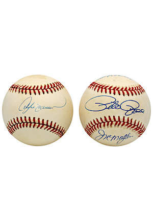First Two Players To Steal 300 Bases, Hit 400 HRs & 2500 Hits & "Dock Ellis Intentional Beaning Incident" Multi-Signed Baseballs (2)