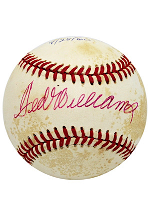 Ted Williams & Jack Fisher Dual-Signed Baseball (Pitcher Who Allowed Williams Last Career HR)