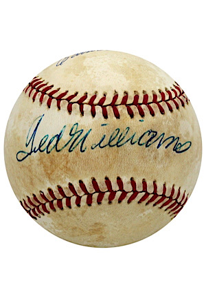 Ted Williams & Carrol Hardy Dual-Signed & Inscribed Baseball (Only Player To Pinch Hit For Williams)