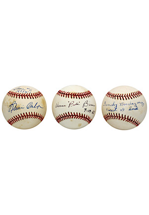 "Two 3 HRs In A Game", "Raced Vs Horse" & Bernie Carbo Single-Signed Baseballs (3)