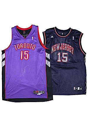 Vince Carter Toronto Raptors & New Jersey Nets Autographed Jerseys (2)