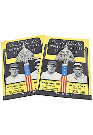 1933 New York Giants vs. Washington Nationals World Series Official Souvenir Score Cards (2)