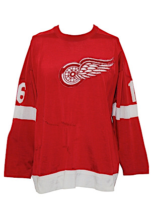 1969 Ron Harris Detroit Red Wings Game-Used Durene Jersey (Team Repairs)