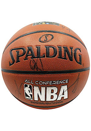 2015 NBA All-Star Game Dual Team-Signed Spalding Basketball (NBA LOA)