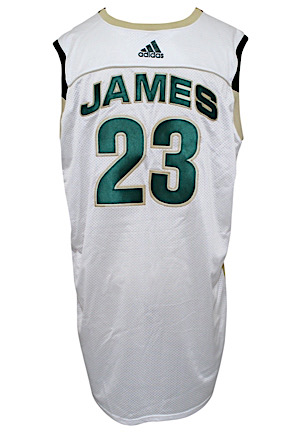 2003 LeBron James St. Vincent-St. Marys Irish High School Game-Used Home Jersey (9th Pangos Classic Tournament • Rare NoB)