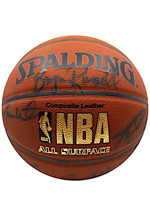 Los Angeles Lakers Hall Of Famers & Stars Multi-Signed Spalding Basketball Including Kobe, Shaq & Many Others