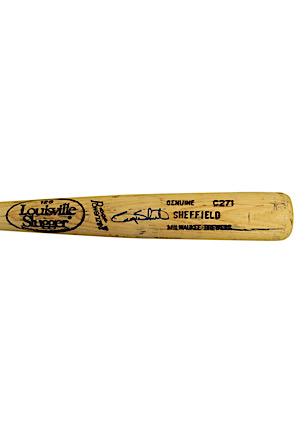 1991 Gary Sheffield Milwaukee Brewers Game-Used & Autographed Bat (PSA/DNA)