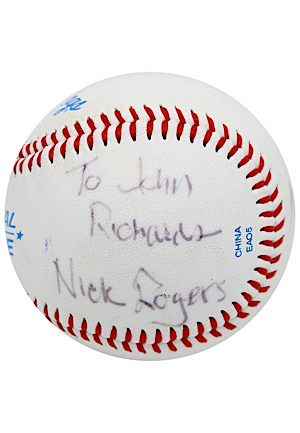 Whitey Ford & Nick Rogers Dual-Signed Baseball