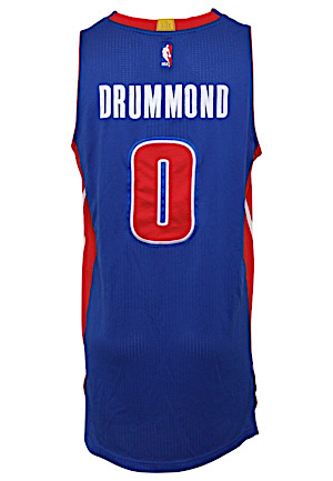 2014-15 Andre Drummond Detroit Pistons "Opening Night" Game-Used Road Jersey (Photo-Matched • NBA LOA)