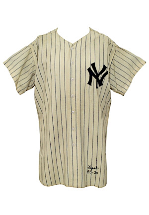 1955 Eddie Lopat New York Yankees Game-Used Home Flannel Jersey