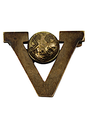 1909 Larry Gardner University Of Vermont Engraved Baseball Pin & 1934 Baseball Pendant (2)(Sourced From The Family)