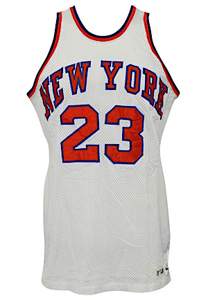 1985-86 Bob Thornton New York Knicks Rookie Game-Used Home Jersey