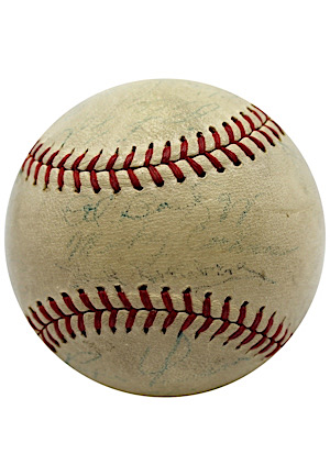 Circa 1937 Detroit Tigers Team-Signed OAL Baseball With Gehringer, Cochrane & More
