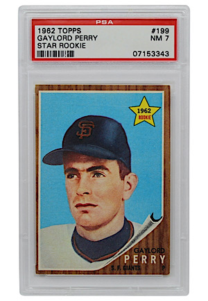 1962 Topps Gaylord Perry Star Rookie #199 (PSA NM 7)