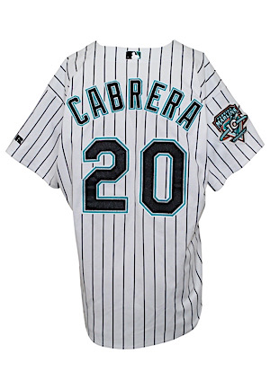 2003 Miguel Cabrera Florida Marlins Rookie Game-Used Home Jersey (Championship Season • HA Documentation)