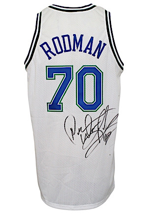 1999-00 Dennis Rodman Dallas Mavericks Game-Used & Autographed Jersey (Final Season)