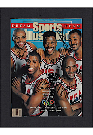 1992 USA Basketball Olympic "Dream Team" Multi-Signed Sports Illustrated Cover With Jordan & More (SGC)