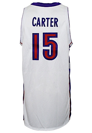 2000-01 Vince Carter Toronto Raptors Game-Used & Autographed Home Jersey (JSA COA)