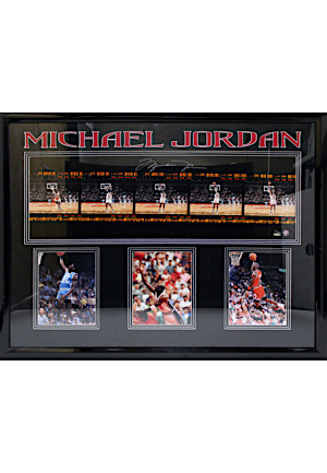 Michael Jordan Autographed LE Film Strip Framed Display (Mavericks Charity LOA • UDA Hologram • 109/250)