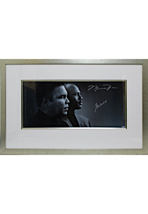 Michael Jordan & Muhammad Ali Dual-Signed Framed Display (UDA • Photo Of Ali Signing)