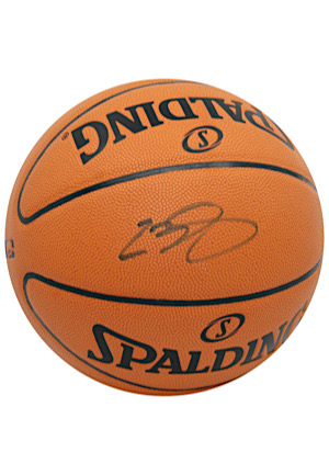 LeBron James Autographed Spalding Official Cross Traxxion Basketball (Cavaliers COA)