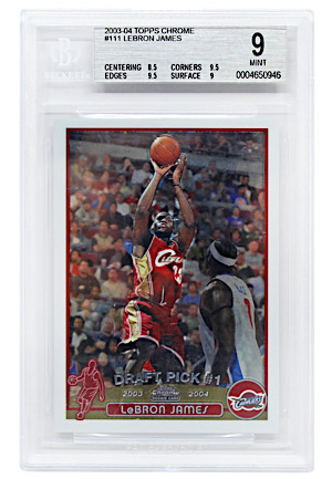 2003-04 Topps Chrome LeBron James #111 Rookie Card (Beckett MINT 9)