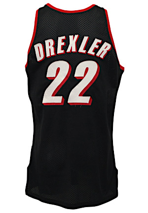 1990-91 Clyde Drexler Portland Trail Blazers Game-Used Road Jersey