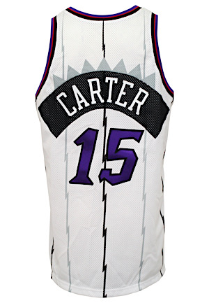 1998-99 Vince Carter Toronto Raptors Rookie Game-Used Home Jersey (Sourced From Assistant Coach • ROY Season)