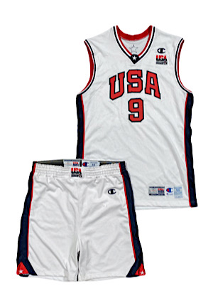 2000 Vince Carter Team USA Olympics Game-Used Home Uniform (2)(Sourced From Assistant Coach)