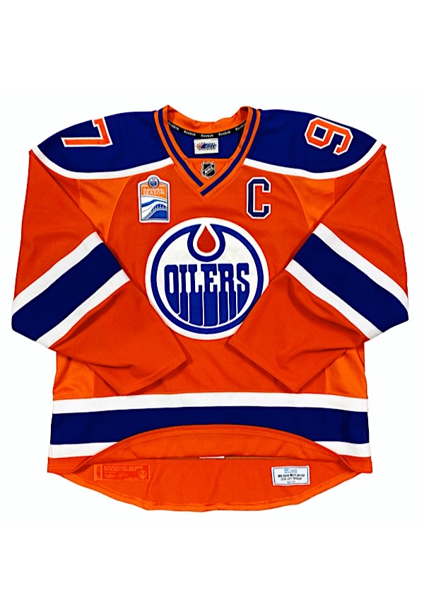 New York, USA. 05th Apr, 2023. Connor McDavid 2016 Edmonton Oilers '1st  Career Hat Trick' Game Worn Jersey (matched to 5 games), est.  $60,000-80,000, is shown at Sotheby's in New York, NY