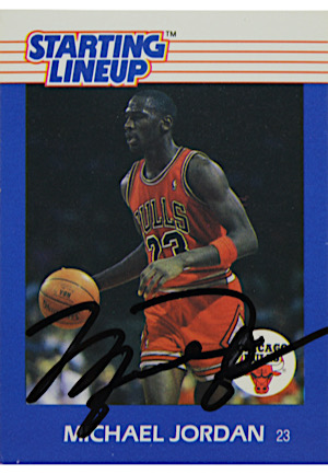 1988 Kenner Michael Jordan Starting Lineup Autographed Card (Full JSA)