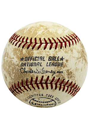 8/22/1973 Hank Aaron Game-Used Actual Career #705 Home Run Baseball (Braves Traveling Secretary LOA)